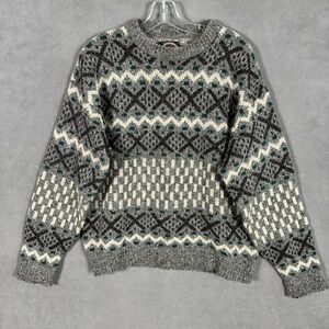 Vintage Alps Sweater Mens M Grey Wool Knit